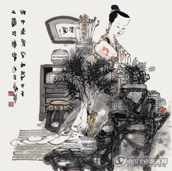 闲中逸气尚轩然 69cm×69cm 纸本 2014年.jpg 闲中逸气尚轩然 69cm×69cm 纸本 2014年.jpg