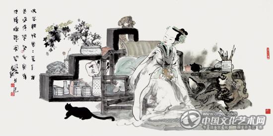 凉风轻快习习至 自在逍遥得悠闲 69×138 纸本 2010年.JPG 凉风轻快习习至 自在逍遥得悠闲 69×138 纸本 2010年.JPG
