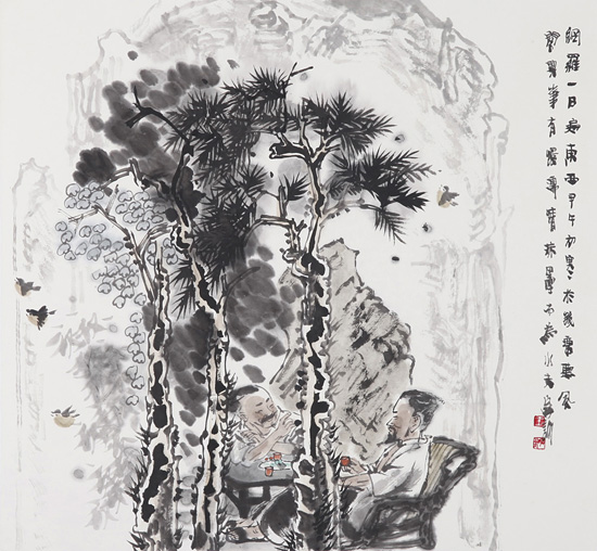 网罗一日遍东西　46cm×50cm　纸本　2014年.jpg