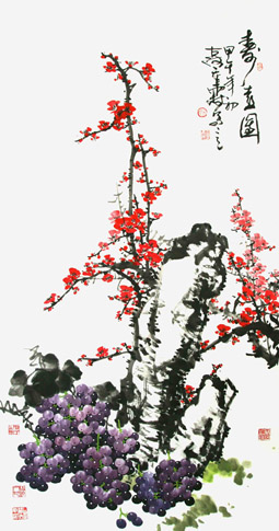 宋重霖作品《寿喜图》