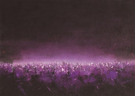 陆春涛,荷塘·2015No.079,59×84cm,纸本水墨,2015