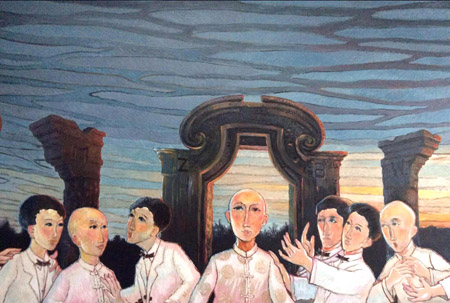 油画（最后的晚餐）200X420cm局部2003年