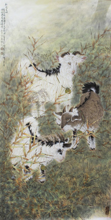 《秋园》136×68cm 《秋园》136×68cm