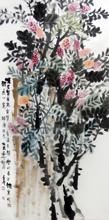 道金平作品《膏粱朱颜》68X138cm