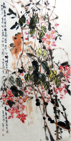 道金平作品《占断香与色》68X138cm
