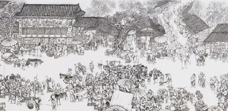 《汴河神往图》30米长卷局部三