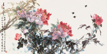 《春满人间》68cmX136cm 2011年中华民族艺术珍品文化节上获珍品奖 2006年作 《春满人间》68cmX136cm 2011年中华民族艺术珍品文化节上获珍品奖 2006年作