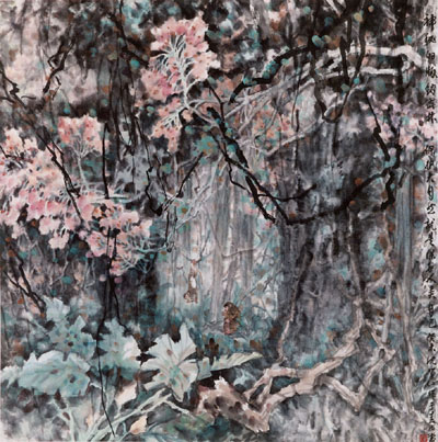《神秘的版纳密林——保护大自然就是保护人类自己》123cmX123cm 获中国文联主办的“中国书法大赛”金奖 《神秘的版纳密林——保护大自然就是保护人类自己》123cmX123cm 获中国文联主办的“中国书法大赛”金奖