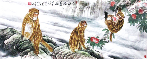 金猴福寿图 金猴福寿图