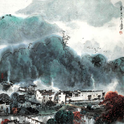 叶维作品5 翠谷人家68cmX68cm 1997年