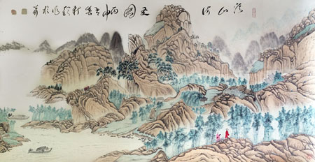 《溪山访友》六尺整张