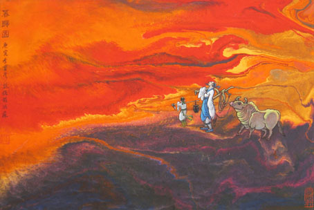 3.《朝阳瑞鹤图》当代帛画 3.《朝阳瑞鹤图》当代帛画