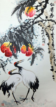 《仁者寿》138cm×69cm
