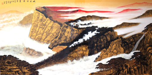 峨眉金顶晨秀 136×68cm 