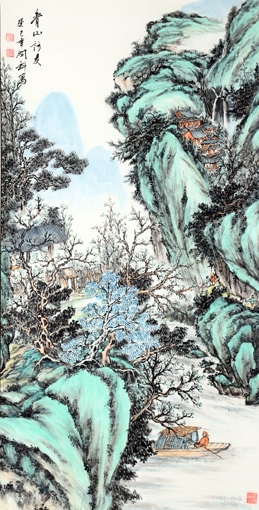 《青山访友》 136cm×68cm