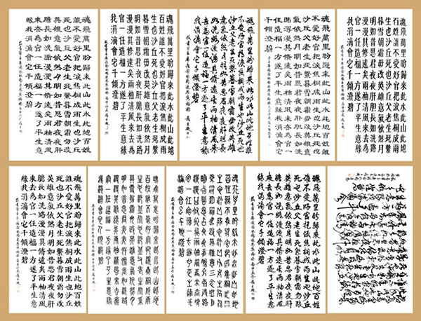十种书体写《魂飞万里》 十种书体写《魂飞万里》