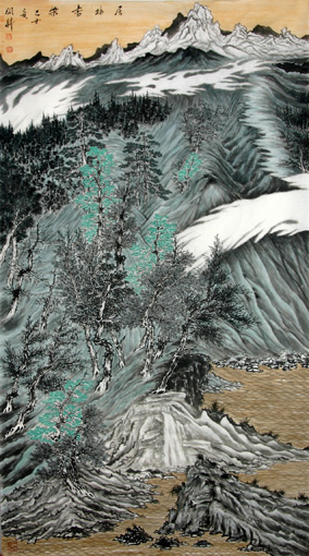 《层林尽染》180cm×96cm 2009年 《层林尽染》180cm×96cm 2009年