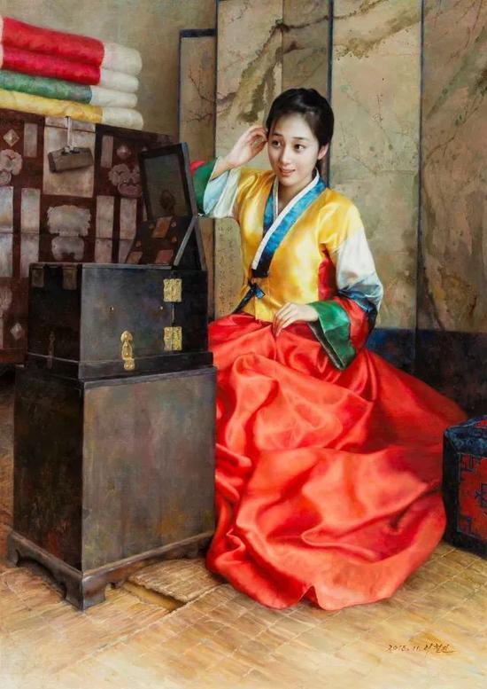 李哲进 《梳妆》142x100cm 2015年