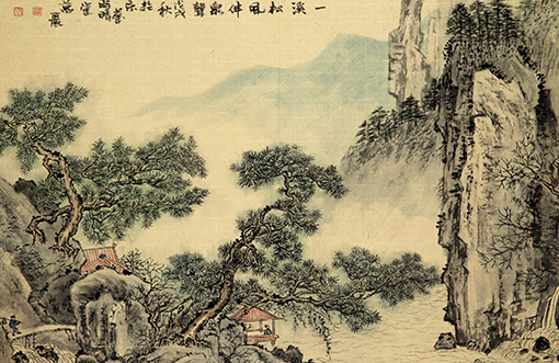 万丽作品3《一溪松风伴泉声》68×45cm.jpg