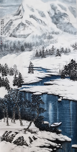 万丽作品1《才见岭头云似盖，己惊岩下雪如尘》96×178cm.jpg