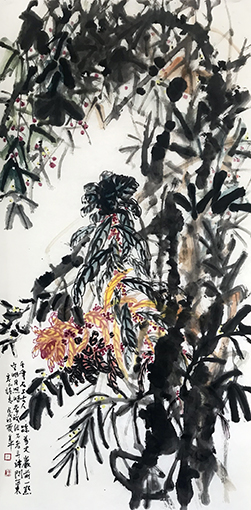 1551164556894114.jpg 道金平作品《千年石上古人踪》68x138cm.jpg
