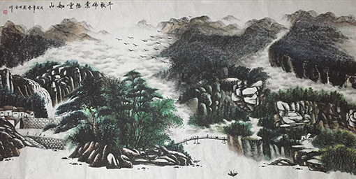 1551235522104631.jpg 刘世全作品《千秋伟业 稳重如山》规格:122cmx244cm.jpg