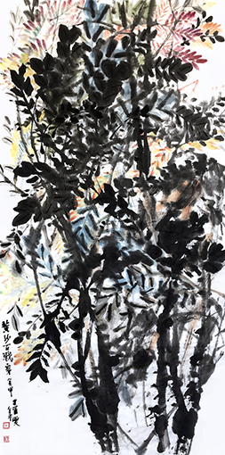 1551164734561349.jpg 道金平作品《黄沙百战穿金甲》68x138cm.jpg