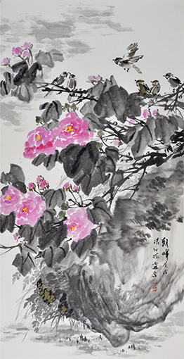 仇振霖作品《朝晖》69x138cm.jpg
