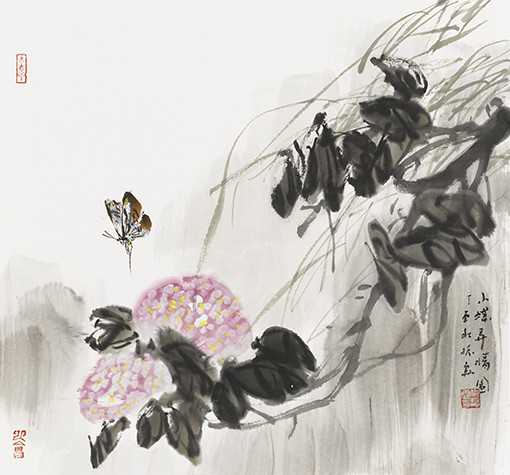 仇振霖作品《小蝶弄晴》49x52cm.jpg